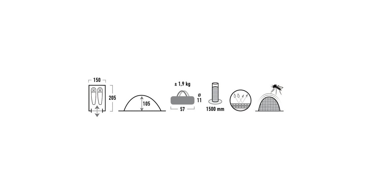 High PeakMonodome tent  (Blauw/grijs)