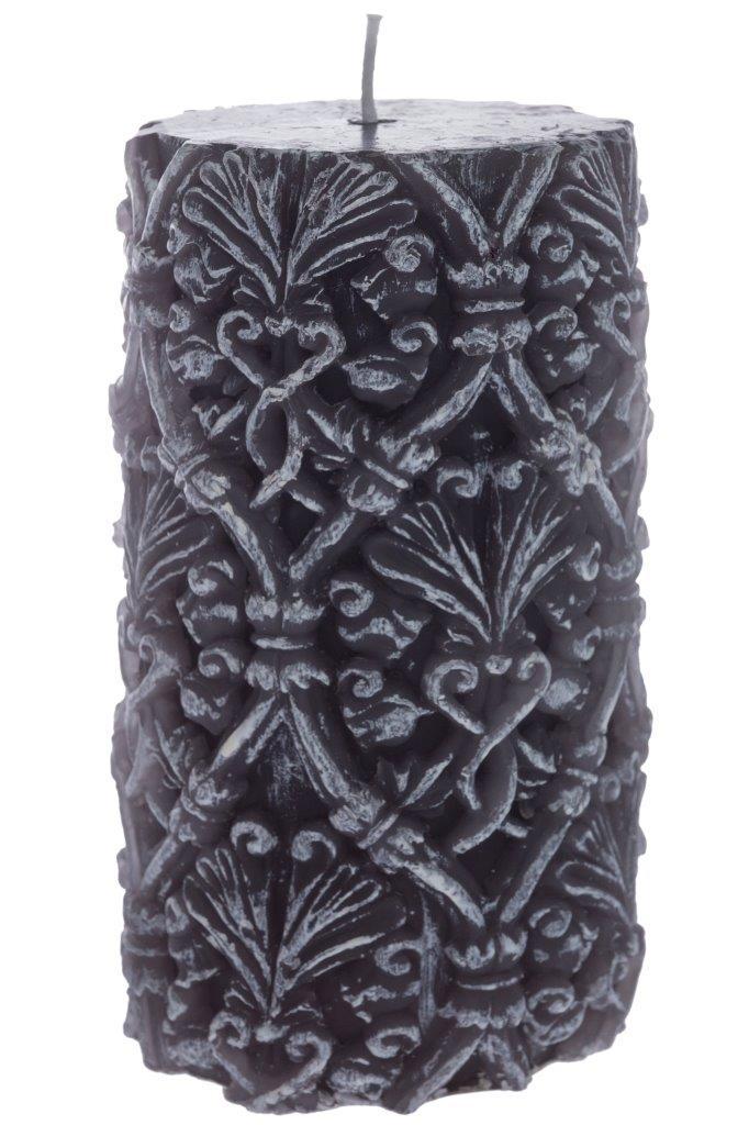 Kerze - dunkelpink - 15 cm