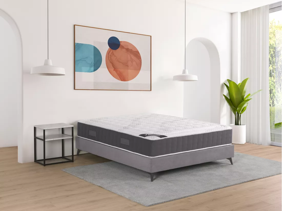 Matelas 140 x 190 cm hybride ressorts ensachés accueil mémoire de forme ép.27cm - ATLANTIDE de YSMÉE