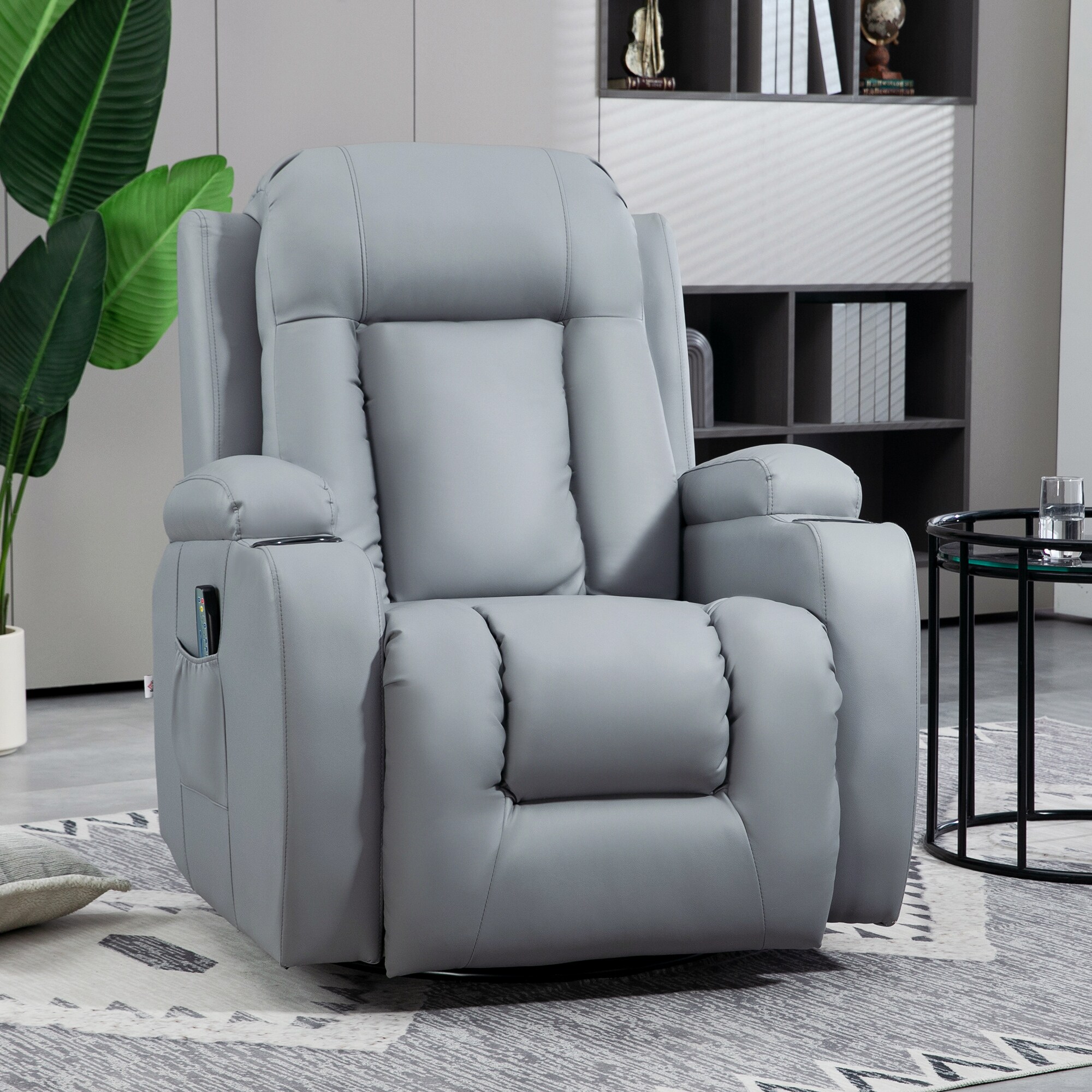 HOMCOM Massagesessel mit Wippfunktion und Wärmefunktion braun 85L x 94B x 104H cm
