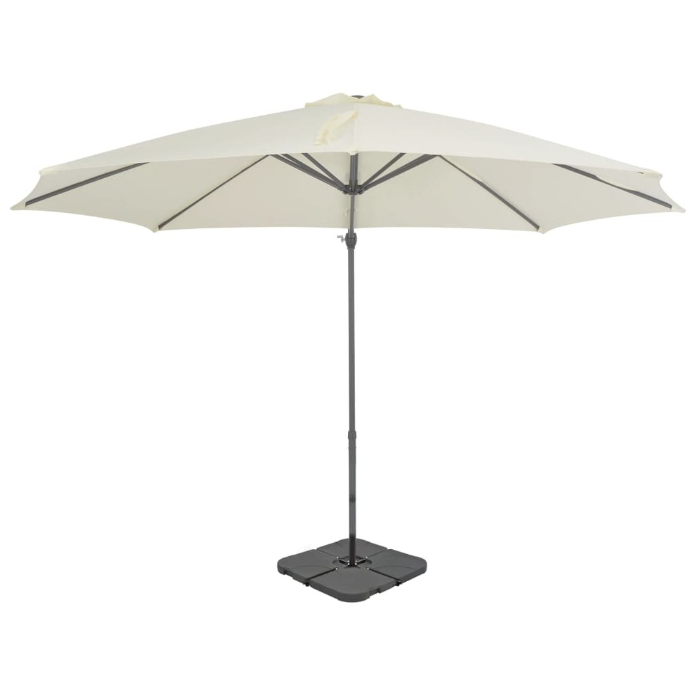Parasol d'extérieur avec base portable diamètre 3 m sable