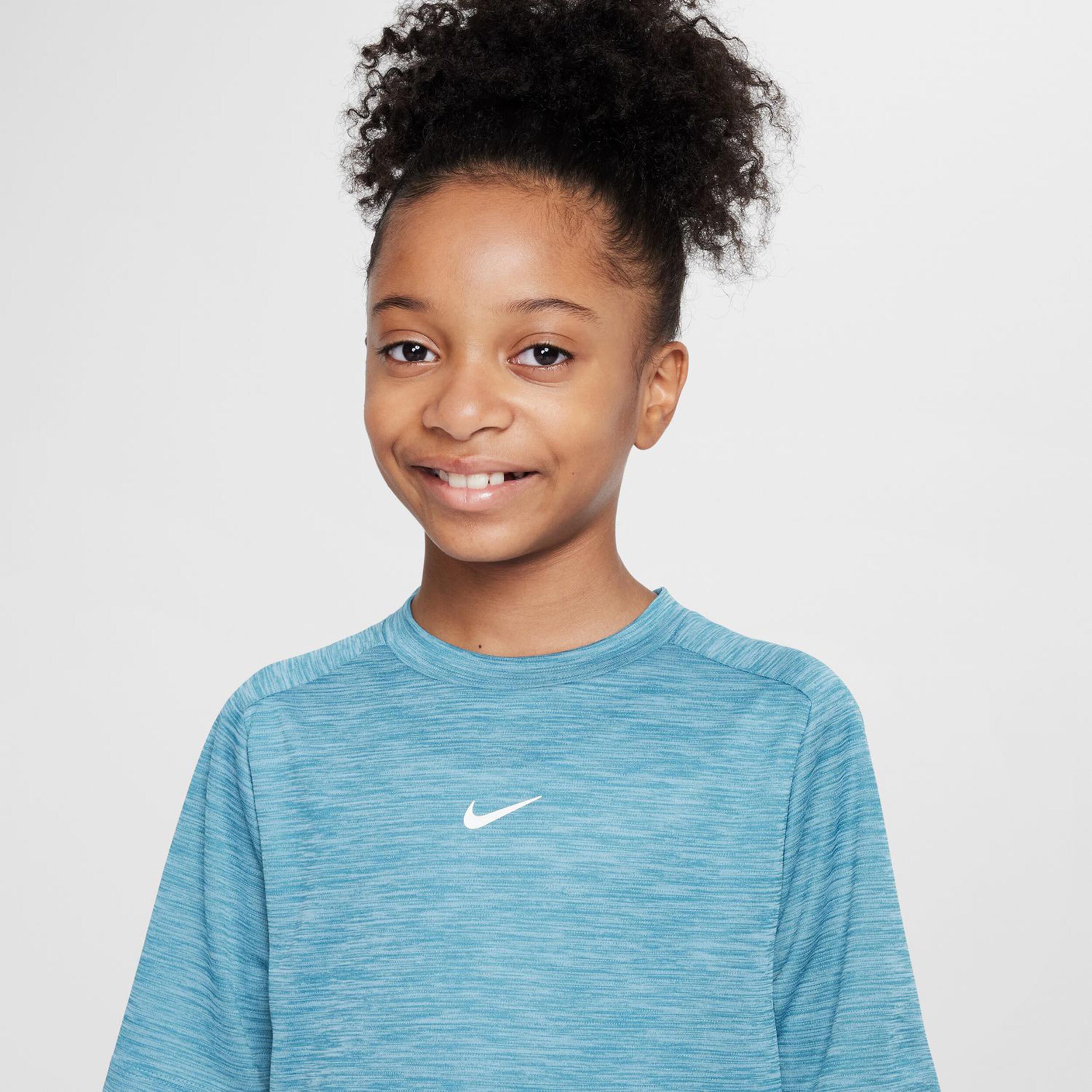 Nike Dri-FIT Multi Heather T-shirt Enfants - Bleu Petrol