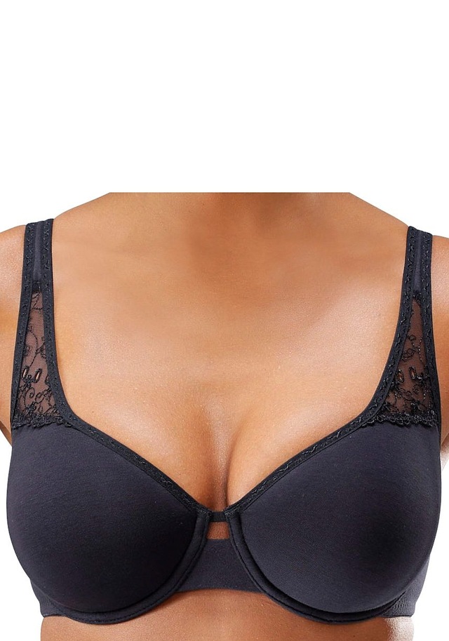 petite fleur T-Shirt-BH, 2 Stücker Packung, aus weicher Baumwolle mit Spitzeneinsätzen