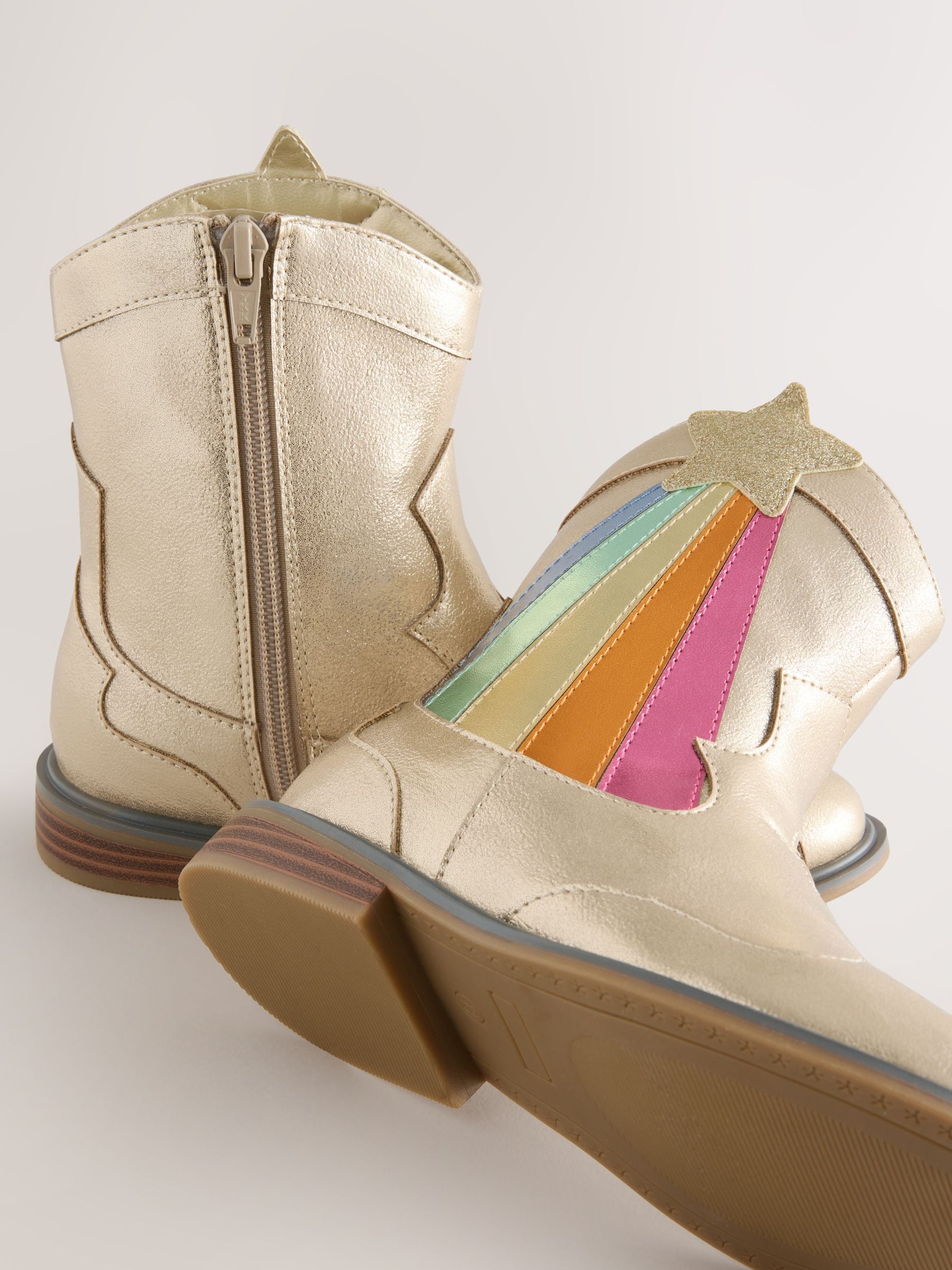 Little Bird by Jools Oliver Metallic Western Ankle Boots