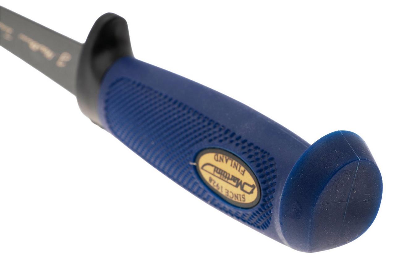Marttiini Martef Filleting Knife 15 826017T Stainless, Blue Rubber, vaststaand mes plastic schede