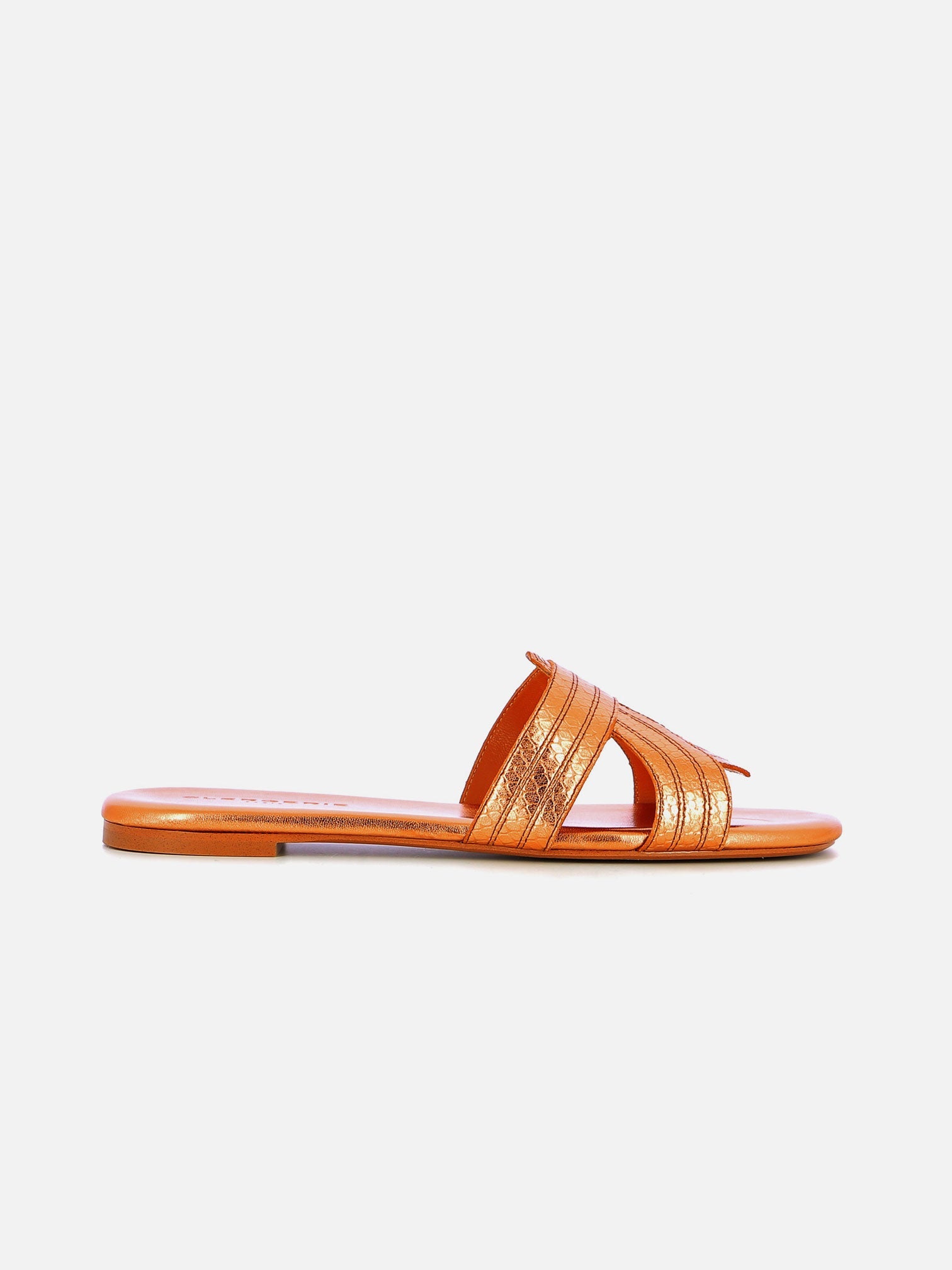 SANDALS - IVORY sandals, snake metallic effect desert