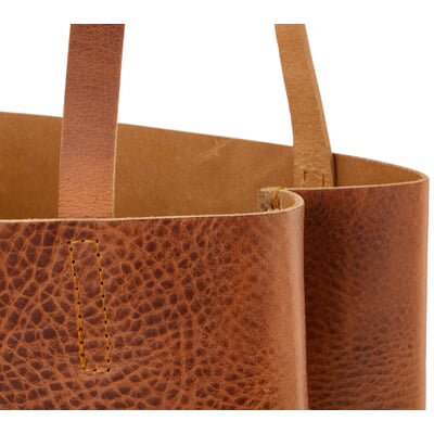Ledershopper klein, cognac