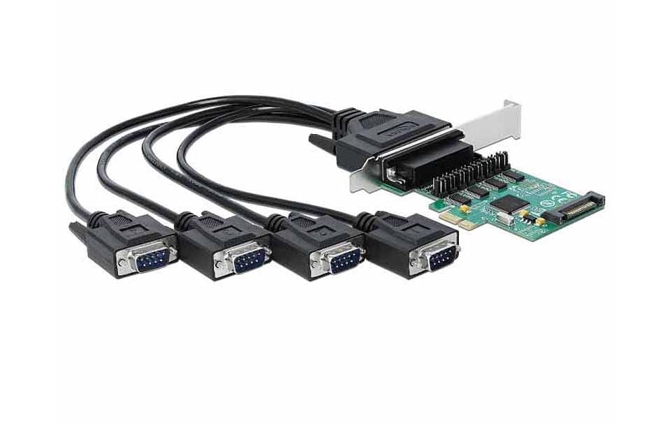 PCI-Express-Karte 89938 4x RS-232 mit SpannungsversorgungPCIe-Schnittstellenkarte mit vier seriellen Ports