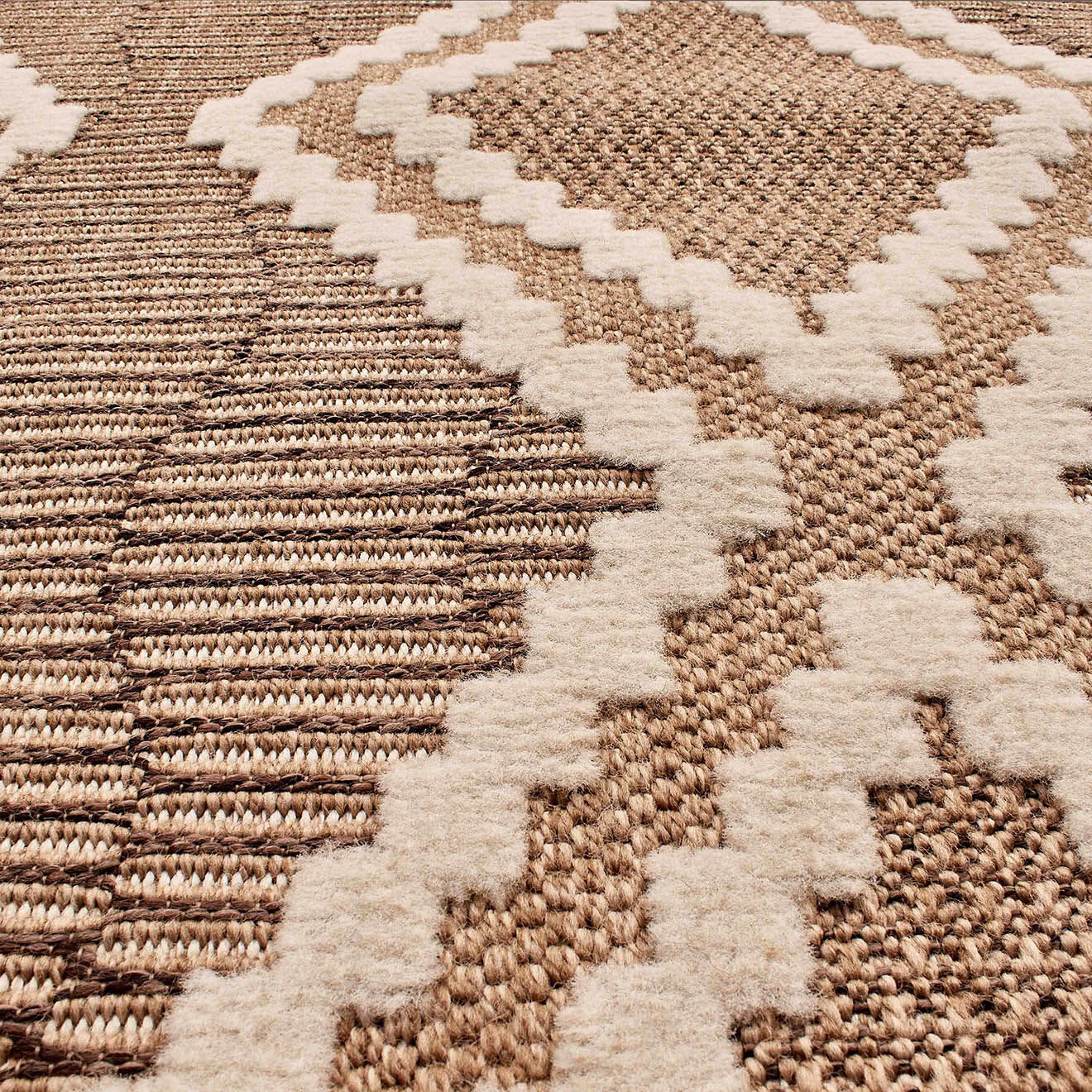 Nazar Rugs Tapis aspect jute TULUM 9048 intérieur & extérieur marron - 60x90 cm
