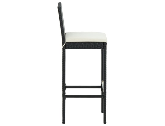 VIDAXL - Tabourets de bar avec coussins 6 pcs noir résine tressée