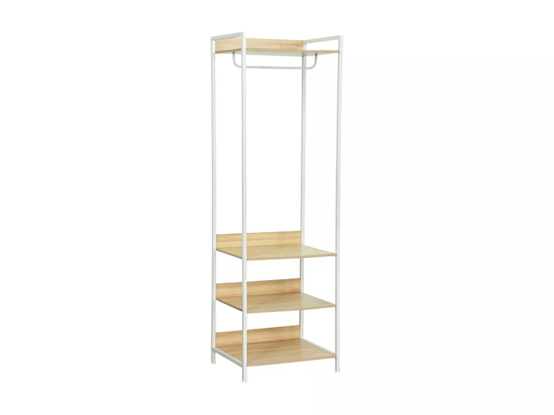 Module dressing blanc avec 1 penderie et 3 étagères. L 60 x P 48 x H 190 cm