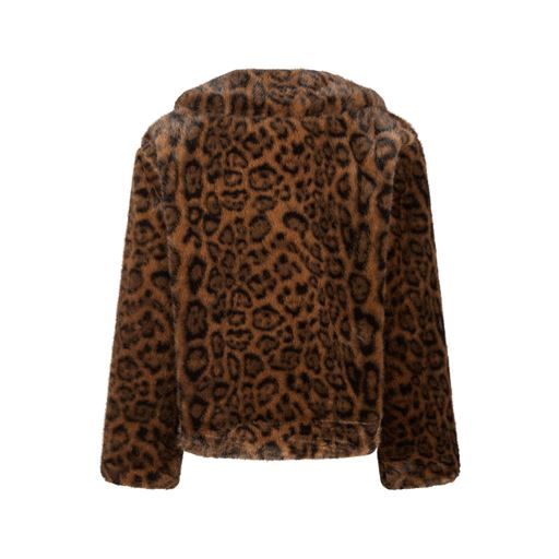 Neo Noir Melodie Leo Faux Fur Jakke, Dark Brown, 42