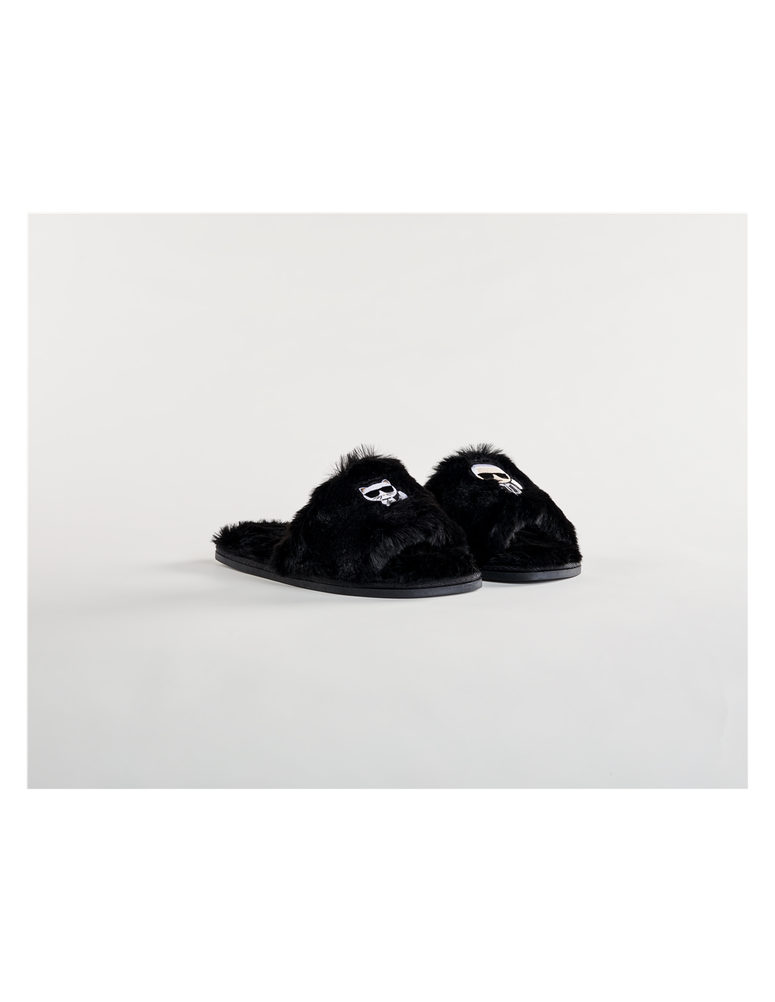karl lagerfeld claquettes femme salotto ii ikonic twin slip noir