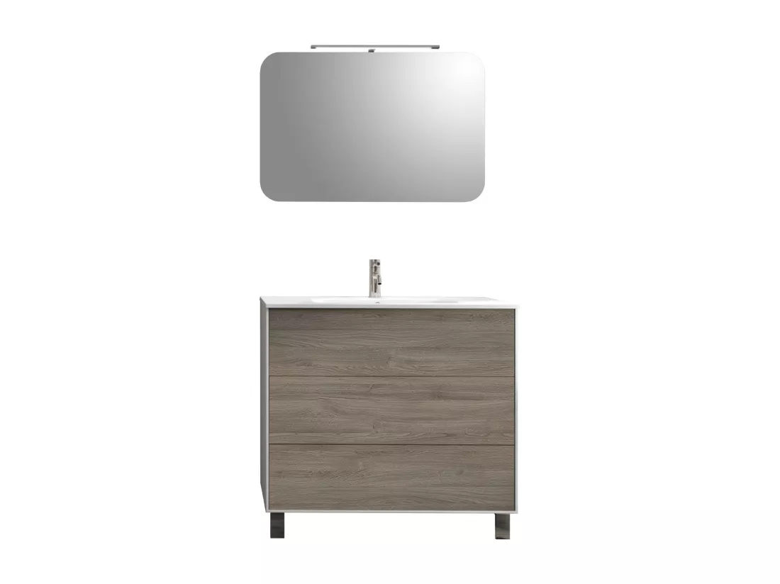 Ensemble de salle de bain 4 pièces IGEA chêne cendré