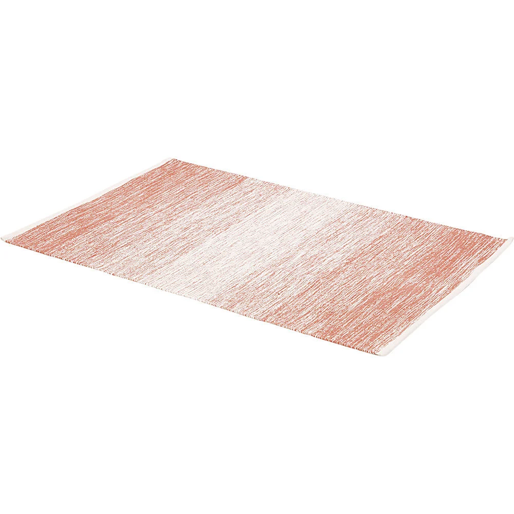 Tapis rectangulaire rayure blanche et rouge teck