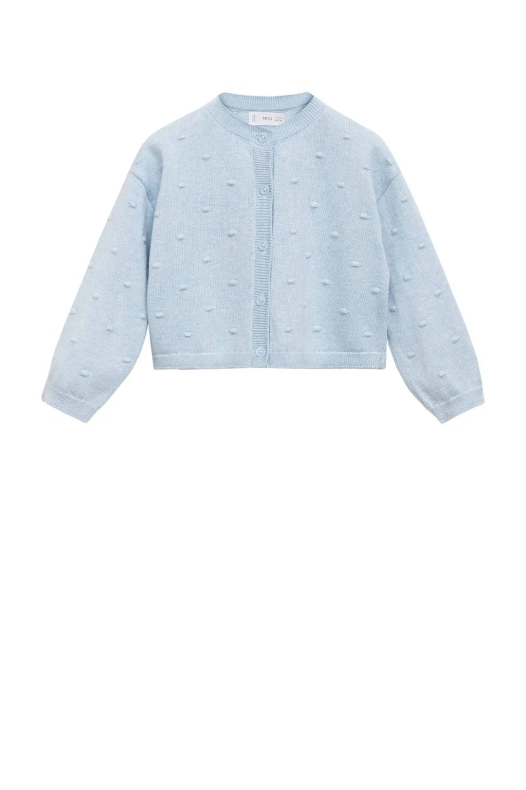 Mango Kids vest lichtblauw fijn gebreid