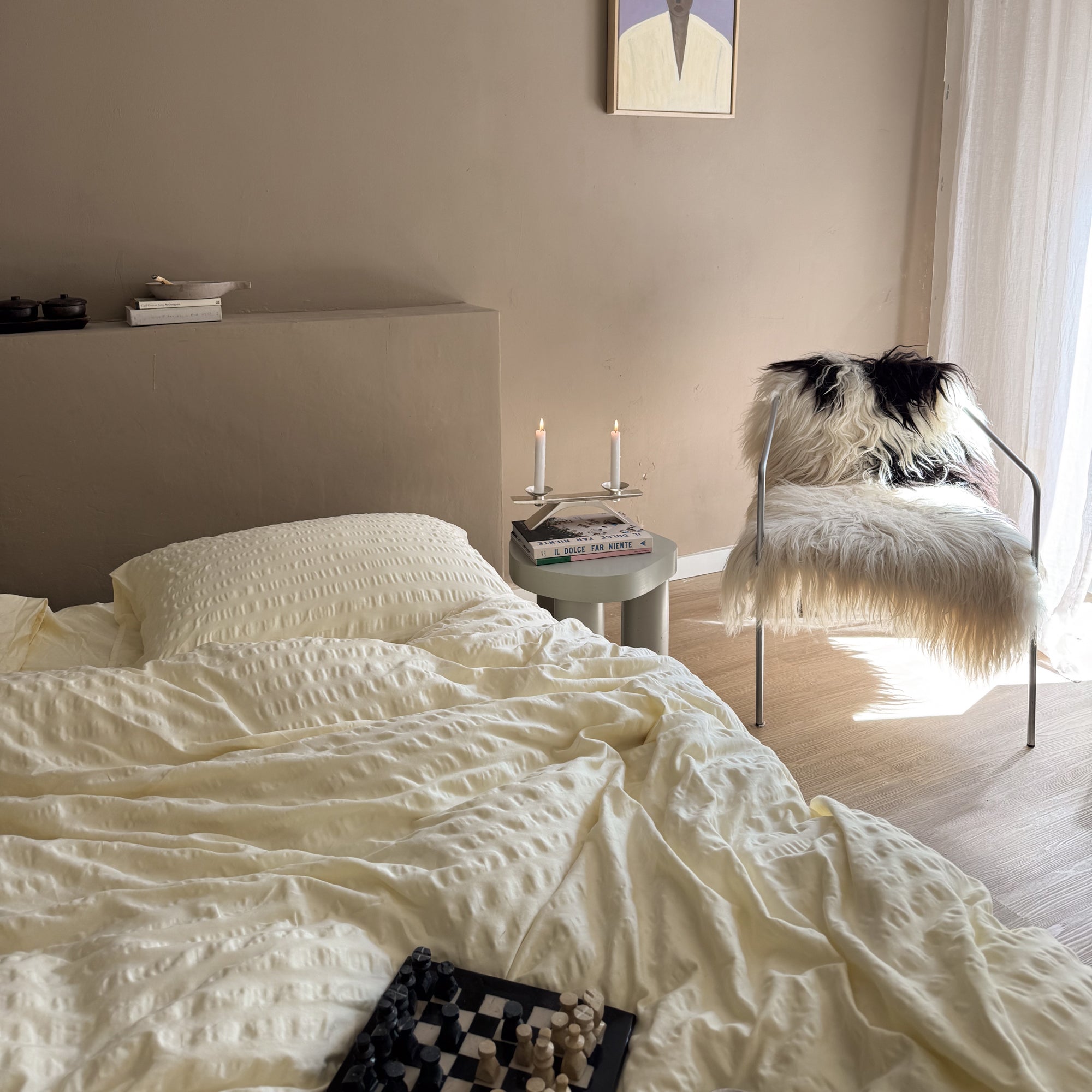 Crisp Sheets Smooth Waffle Dekbedovertrek 240 x 220 cm - Geel
