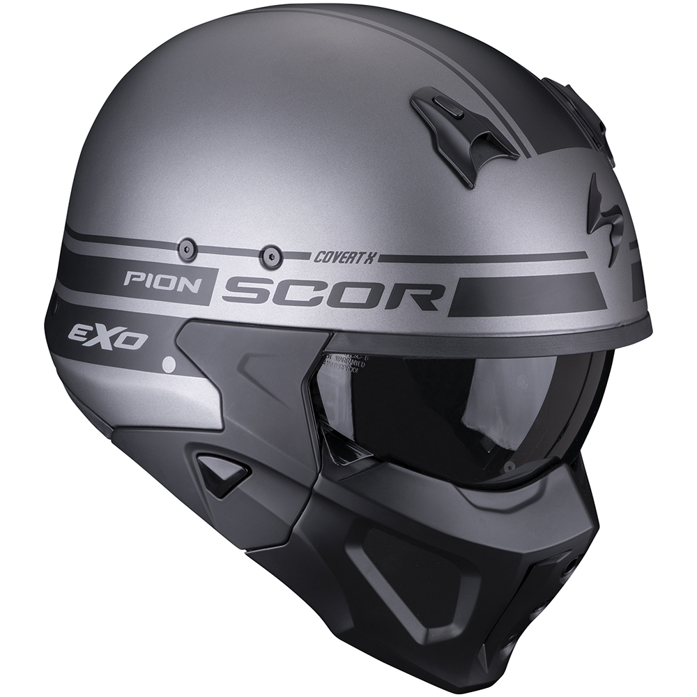 Scorpion - Casque Covert-X Tussle Noir Mat / Argent
