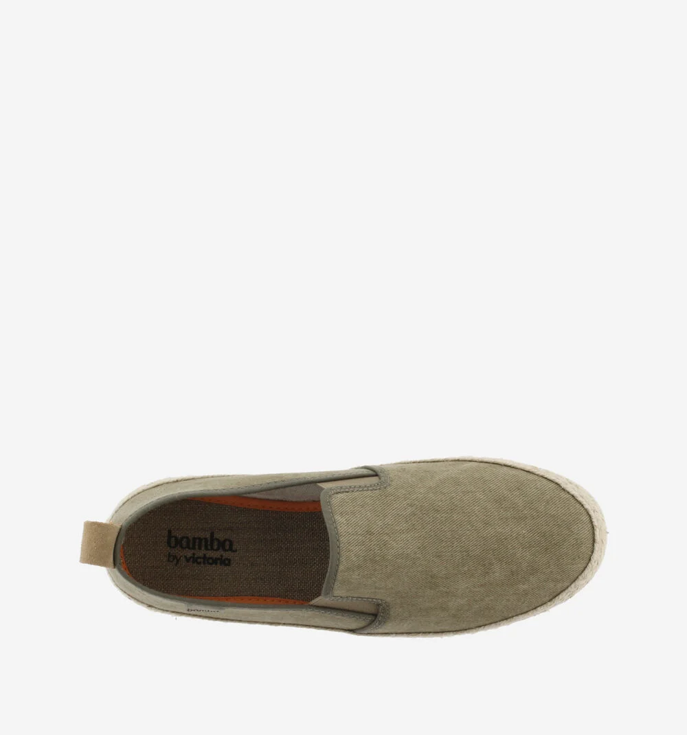 ANDRÉ ÉLASTIQUES TOILE DÉLAVÉE Espadrilles à tirette pour homme TAUPE