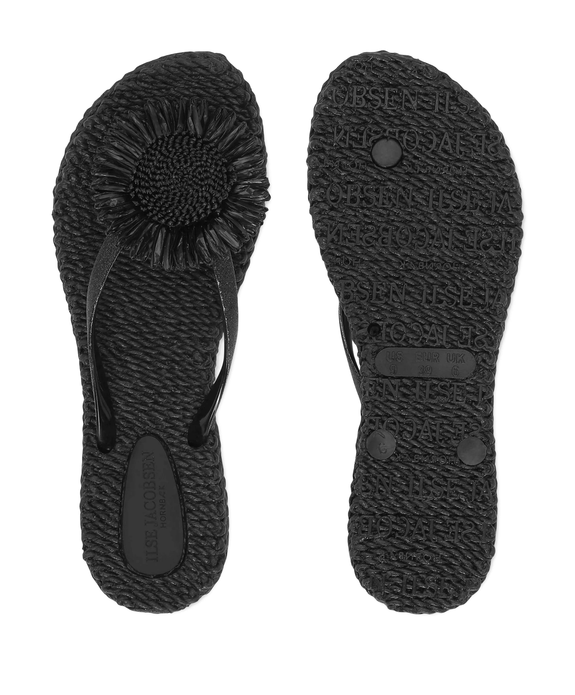 Ilse Jacobsen Hornbaek Flip Flop With Flower dames slippers zwart
