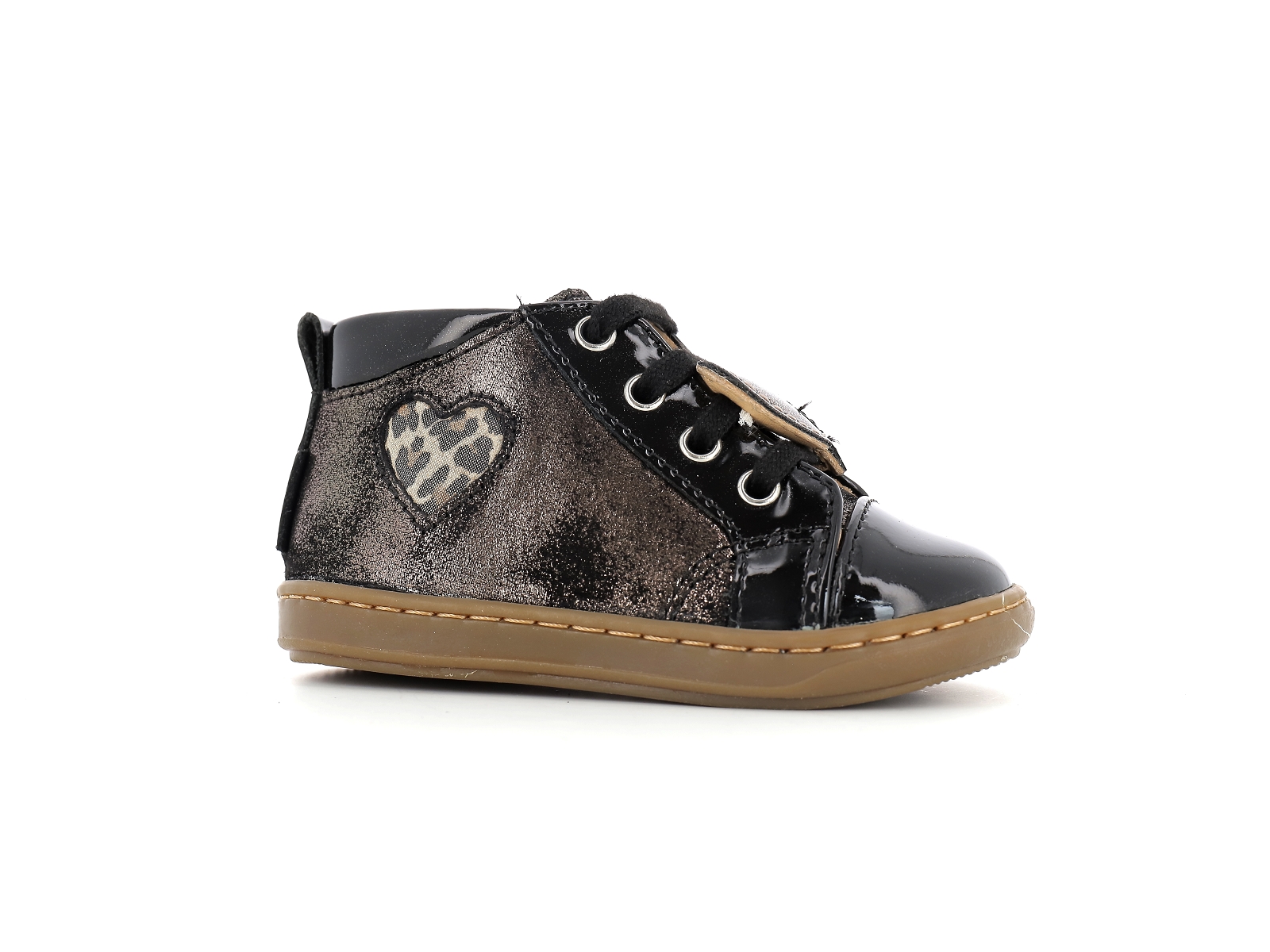 Shoopom-BOUBA HEART Nubuck Noir Leopard