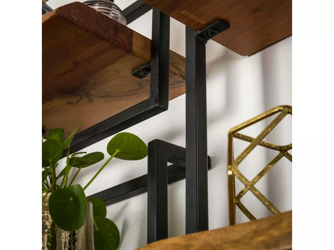 Etagère murale bois métal 20 cm MELBOURNE