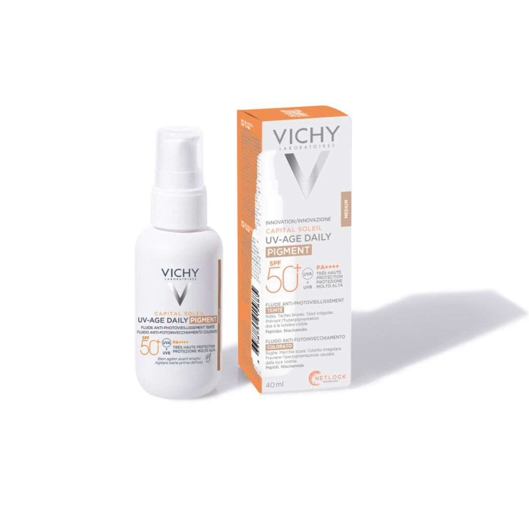 VICHY  Capital Soleil UV-Age Fluído Foroprotetor Diário SPF50+ Tom Médio - 40ml