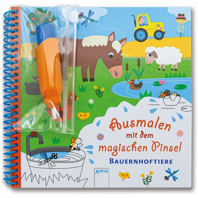 Ausmalen mit dem magischen Pinsel - Bauernhoftiere