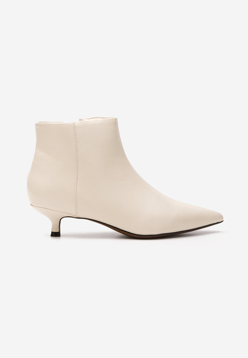 Bottines à talon fin beige Daphine