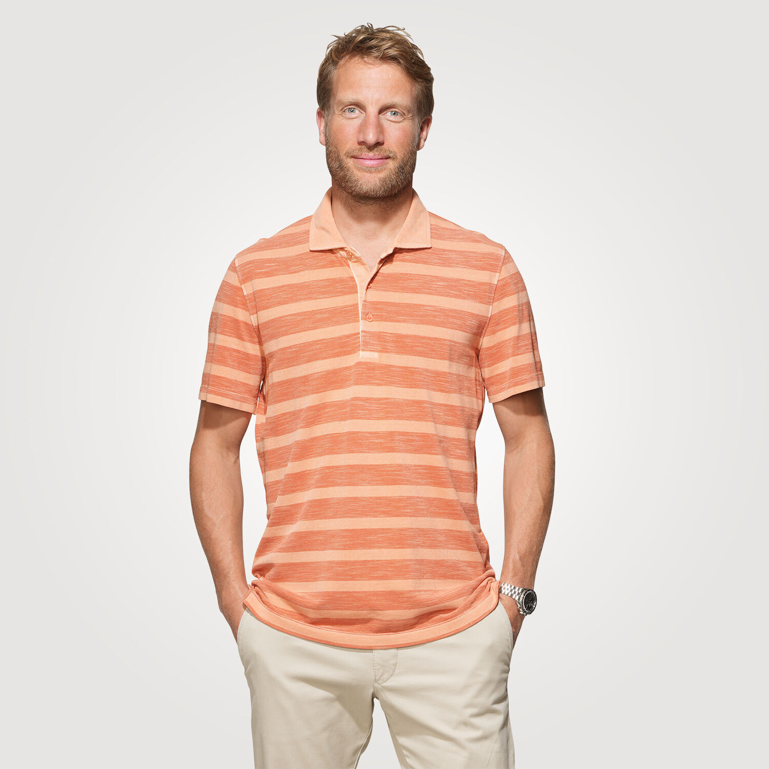 Gestreiftes Polo-Piqué Shirt