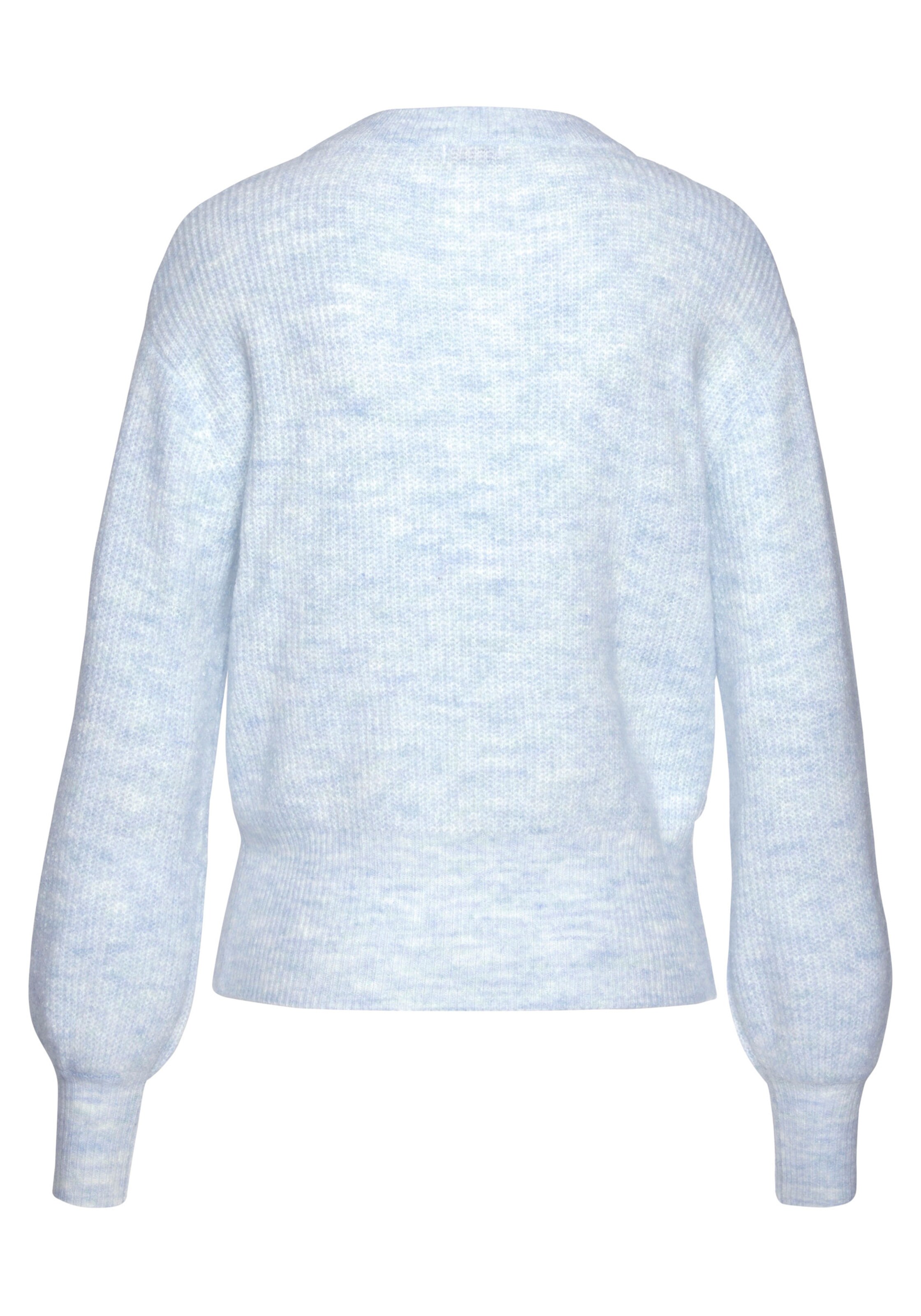 LASCANA Strickpullover in hellblau meliert