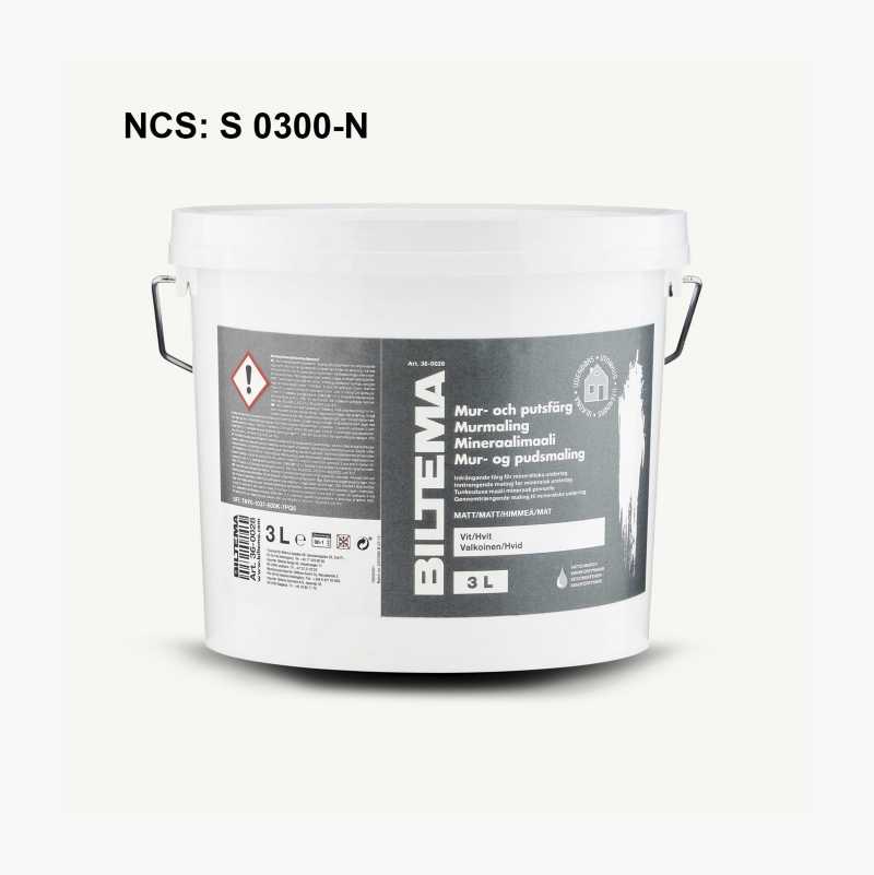 Murmaling, hvit, 3 liter