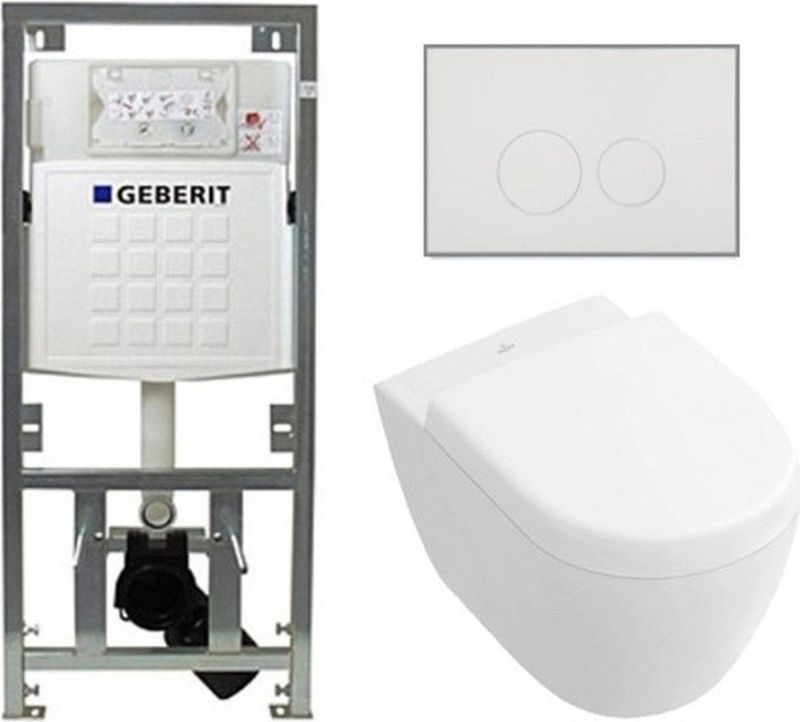 Villeroy & Boch Subway 2.0 Compact Toiletset - Wit - Geberit Reservoir - Softclose - Quickrelease