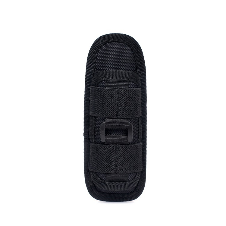 (155x55mm) Taschenlampe Tasche Flexibler 360° Grad Gürtel Schutz Halterung mit Clip - Schwarz