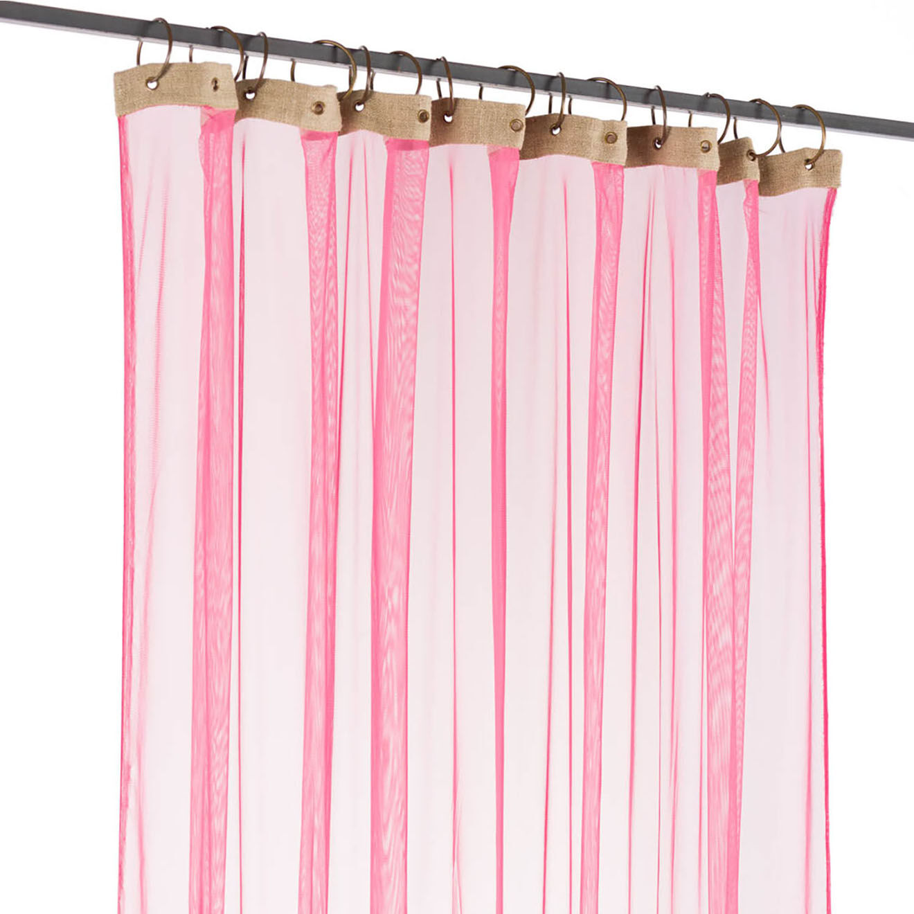 En Fil d'Indienne Voilage Tulle framboise - 120x300 cm