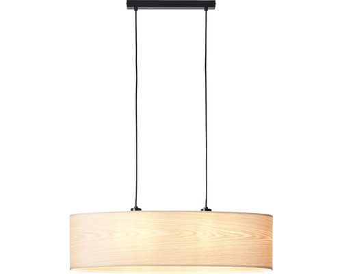 Hanglamp, 2-lichts, HxBxD 120x75x21 cm, zwart/bruin/naturel