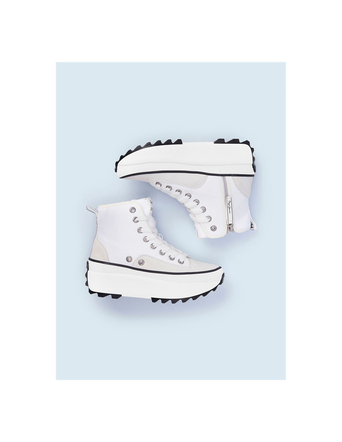 pepe jeans Sneakers Montante Femme Woking City Blanc/Noir