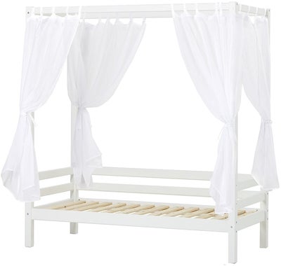 Hoppekids ECO Dream Takseng med Sengehimmel 70x160, Hvit