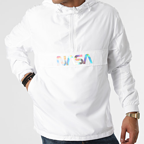 Coupe-Vent Worm Back Blanc Iridescent
