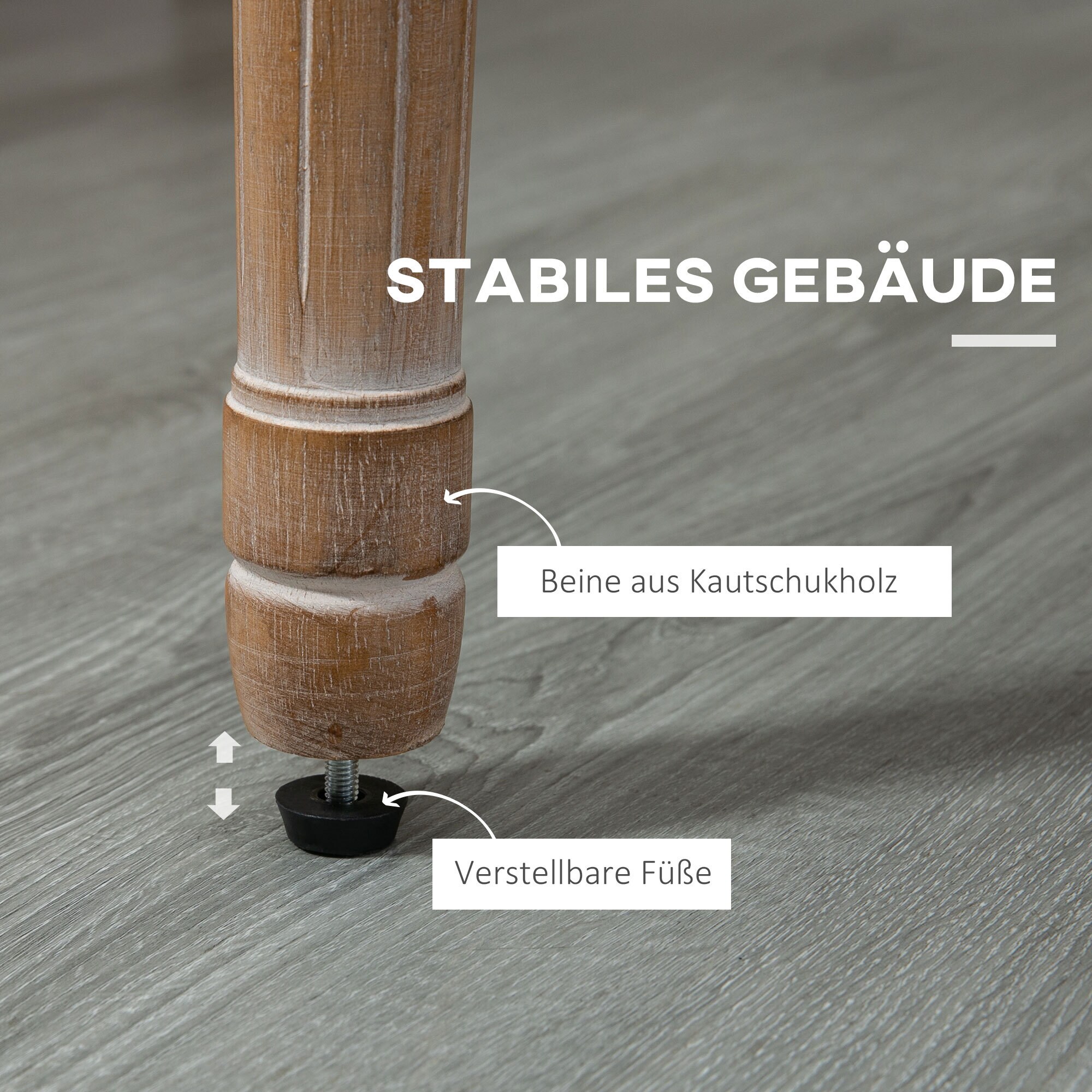 HOMCOM Esszimmerstuhl im Antik-Design weiß 56L x 54B x 96H cm