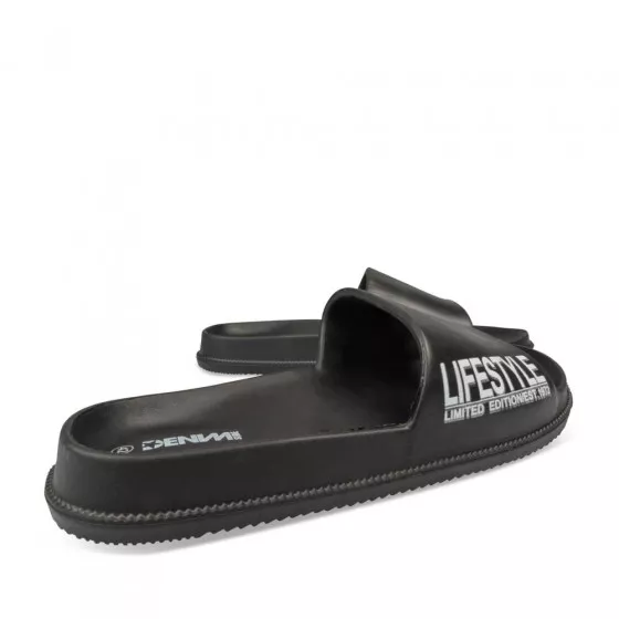 Claquettes NOIR DENIM SIDE
