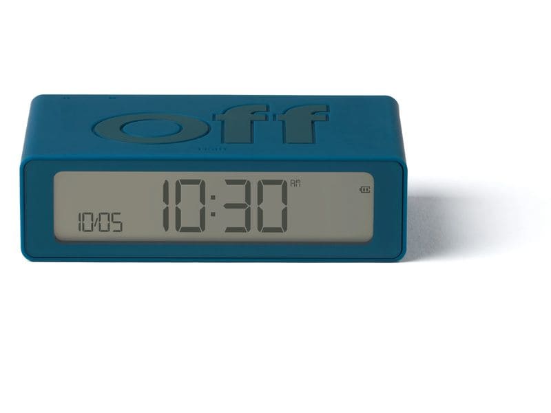 Lexon Digitalwecker Flip Mini Duck Blue Mini LCD-Wecker mit Umkehrfunktion (On/Off)