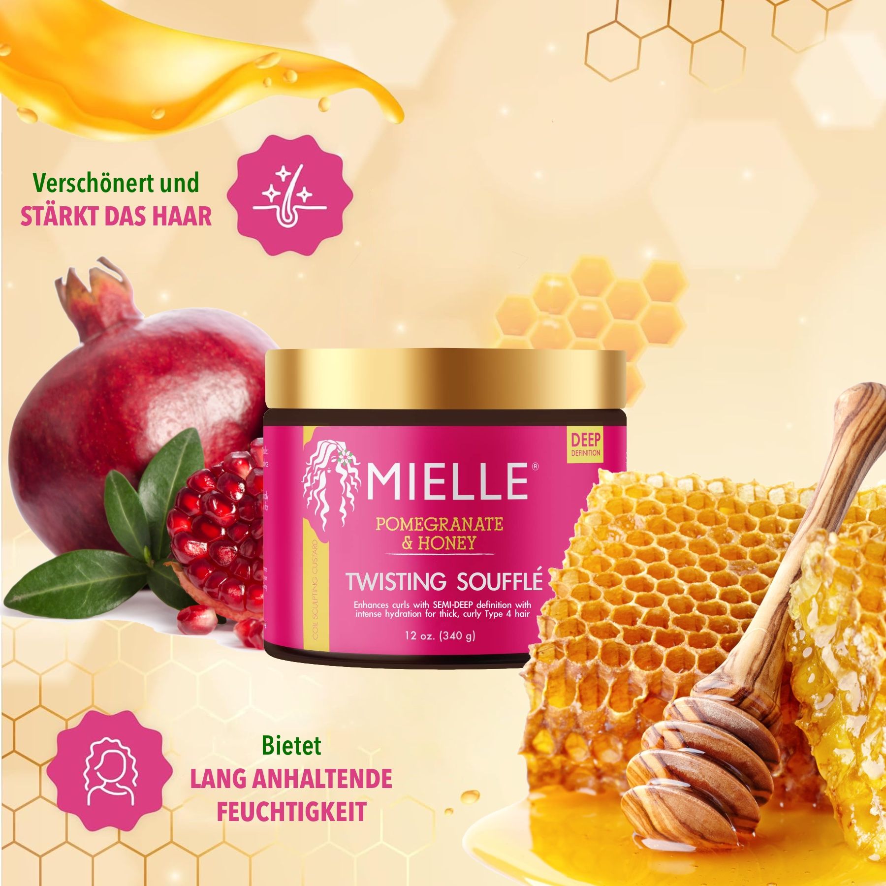 Mielle Organics Haarmaske Pomegranate Honey Twisting Souffle für Haarpflege