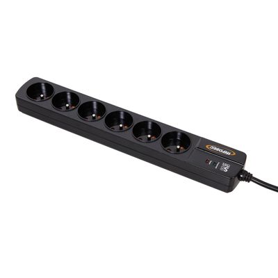 INFOSEC S6 Black Line II - Multiprise parafoudre 6 prises - parasurtenseur 2500 W