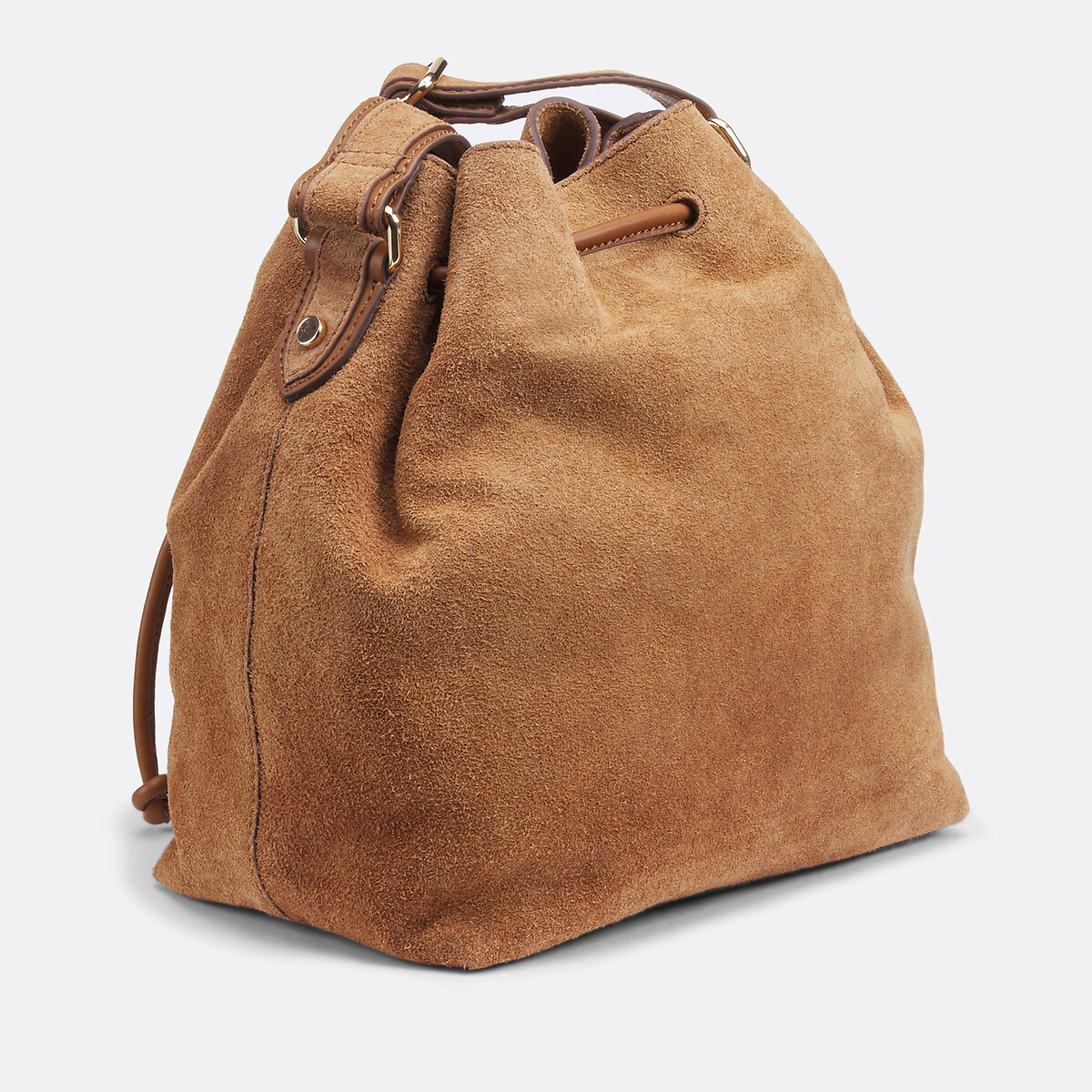 COLEÇÕES LA REDOUTE<br>Bolsa estruturada em couro liso e camurça