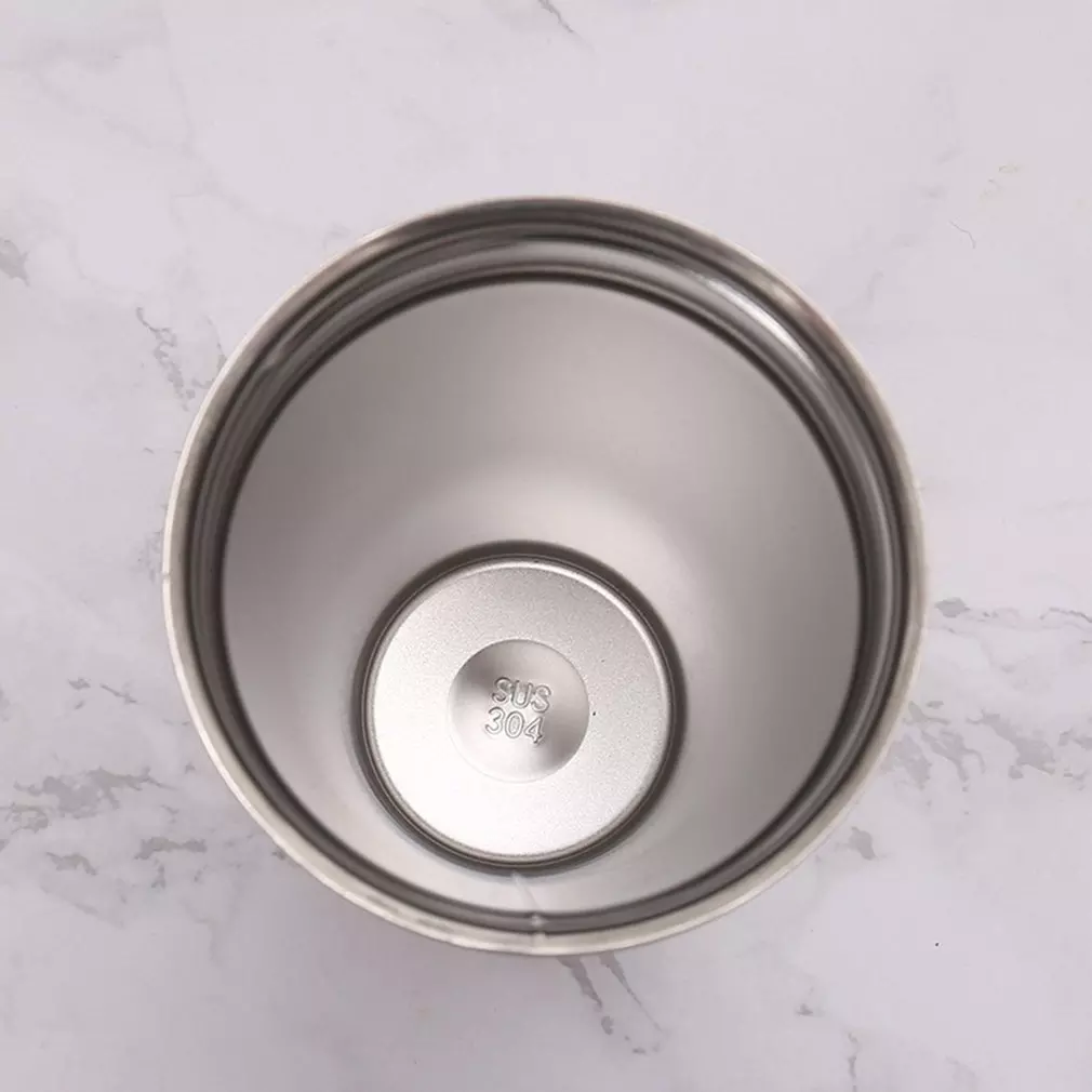 (500ml) Edelstahl Thermo Kaffee Becher mit Deckel   Strohhalm - Hellblau