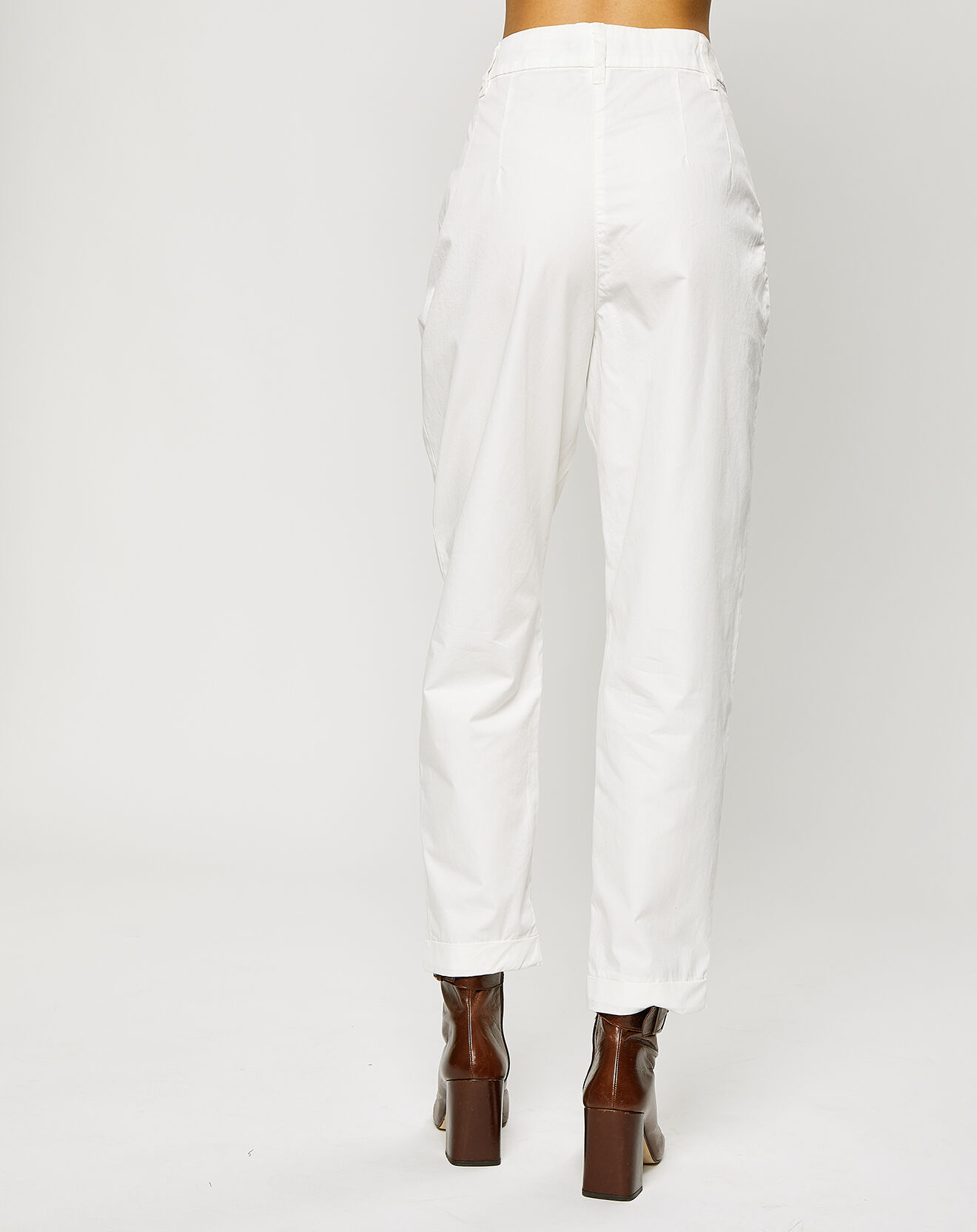 Esprit Pantalon chino en Coton à pinces blanc