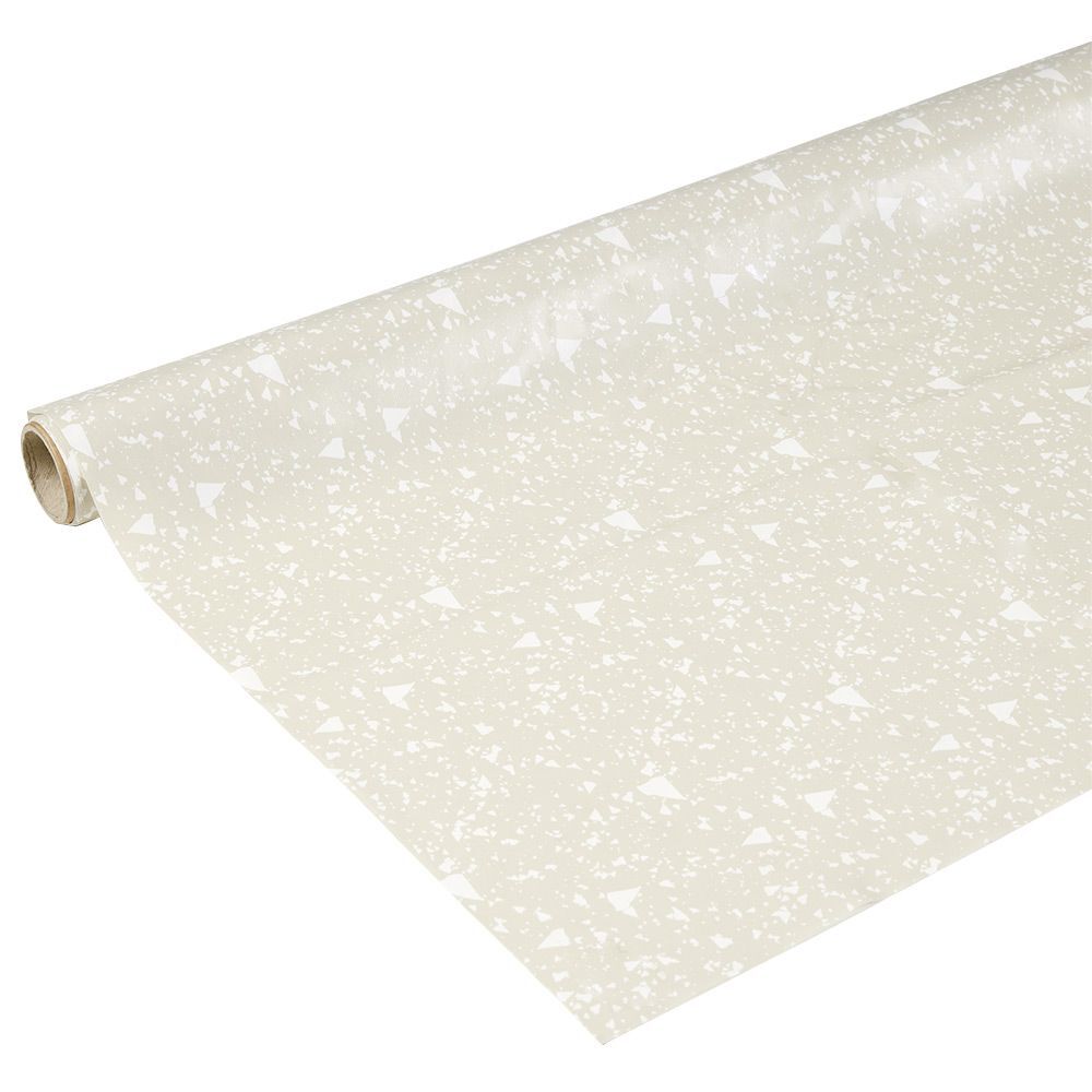 Nappe rectangulaire toile cirée effet béton beige 140x250 cm