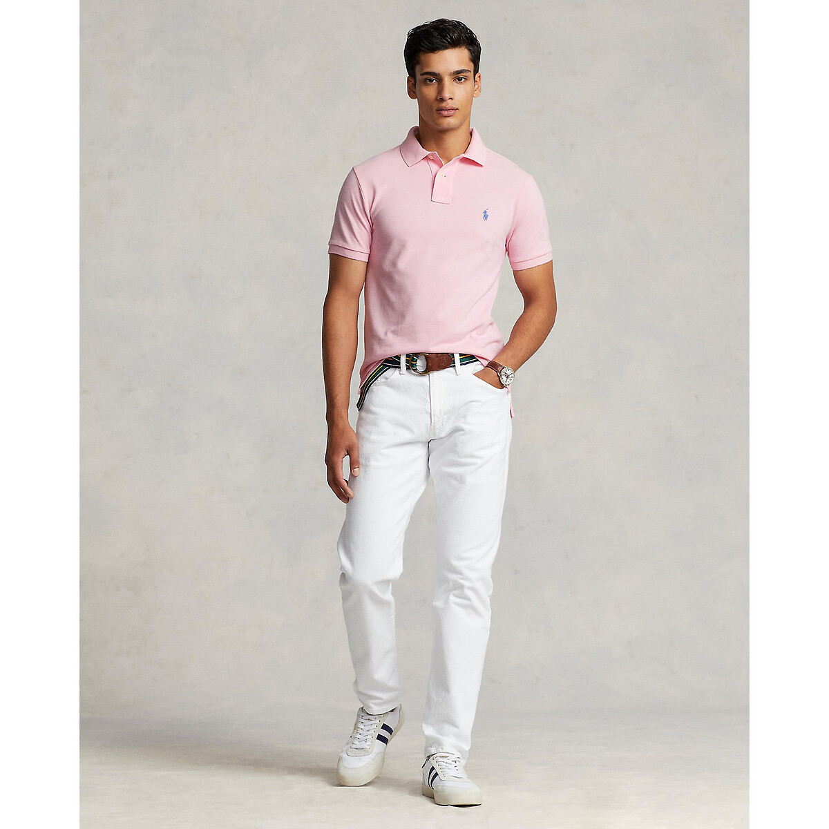 POLO RALPH LAUREN<br>Polo slim fit confeccionado em piqué de algodão