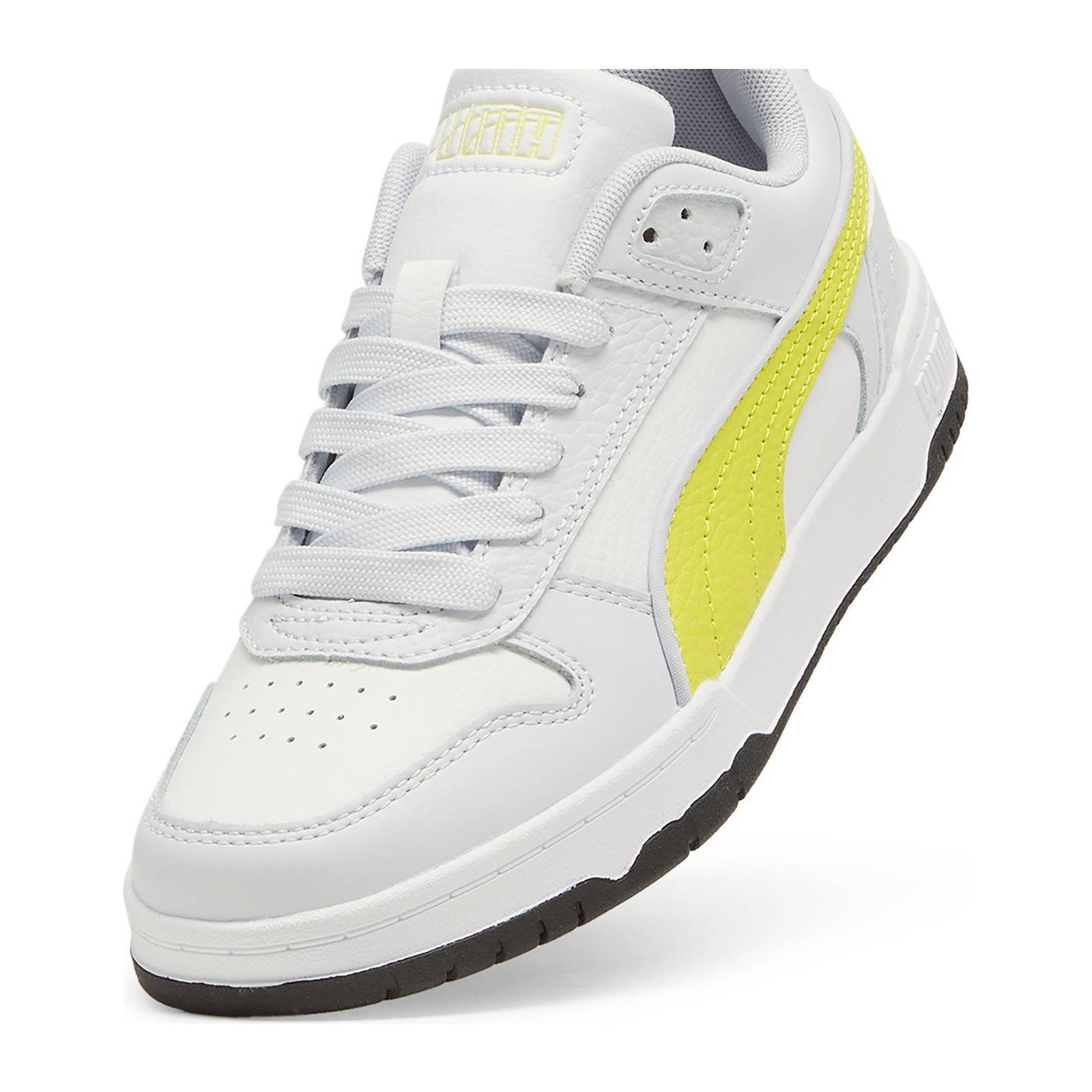Puma RBD game Low leren sneakers lichtgrijs/geel/zwart